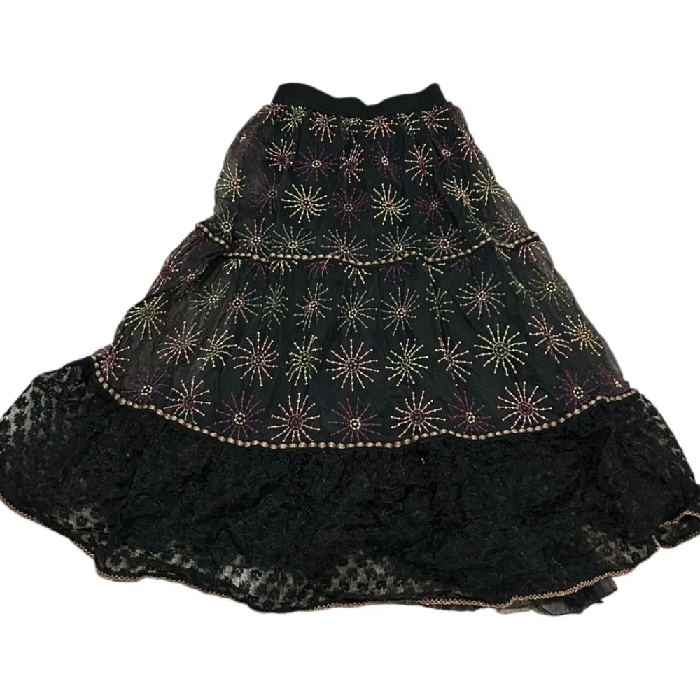 Blank of London Maxi Skirt Embroidered Embellished from Anthropologie XS Bl-Nk - Picture 2 of 7